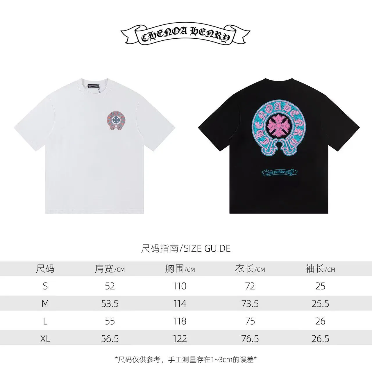 🅿️160 Style: 2025 new Croix Heart short-sleeved T-shirt Material: High version 300g double yarn combed cotton Size: S～XL Color: Black Style number: Z027